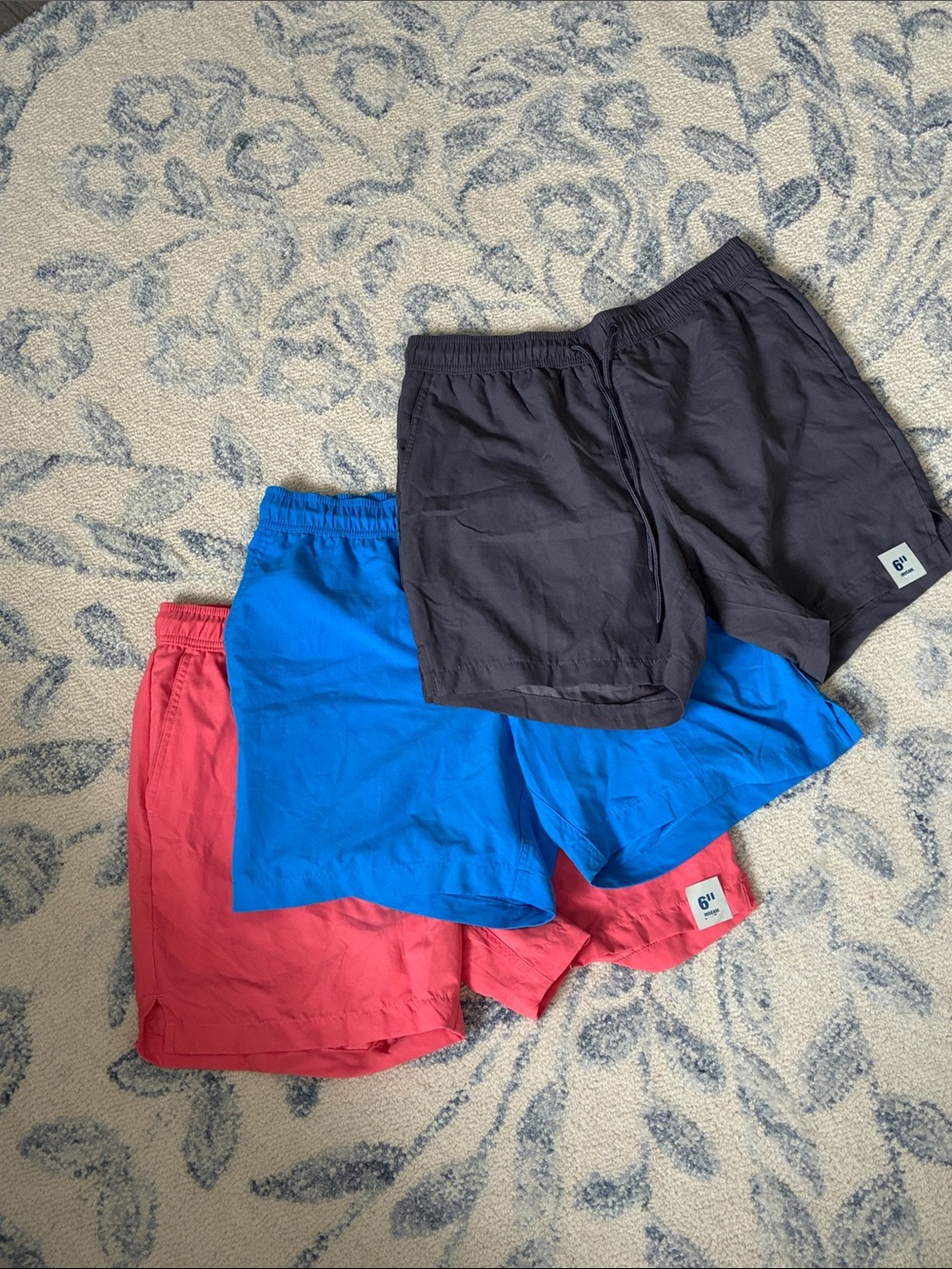 NWT Bundle of 3 George Men's Swim Shorts - Grey, Blue, Coral —- Size M (32/34)